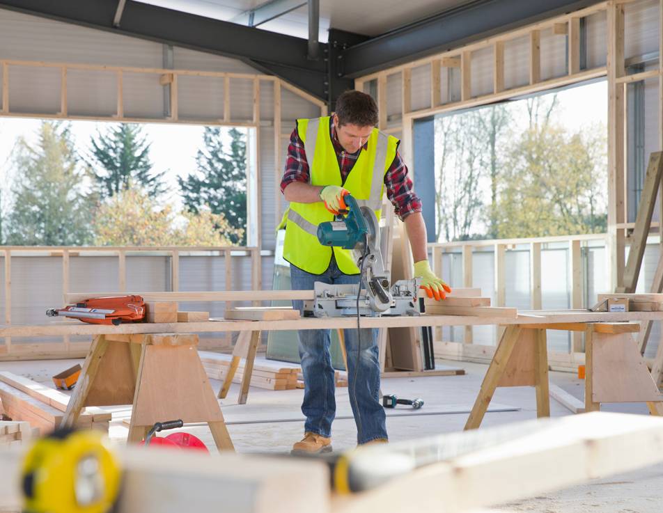 Builder working on site